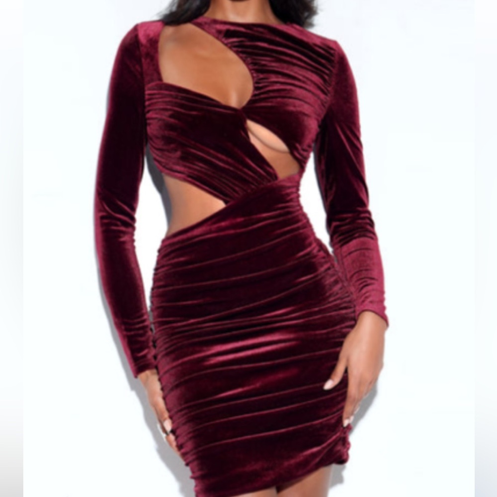 Cut out velour holiday dress. Brand new